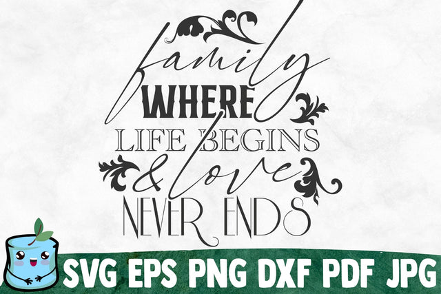 Family Where Life Begins And Love Never Ends SVG MintyMarshmallows 