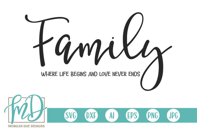 Family Where Life Begins And Love Never Ends SVG Morgan Day Designs 