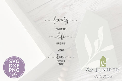 Family Where Life Begins | Farmhouse Wood Sign SVG SVG LilleJuniper 