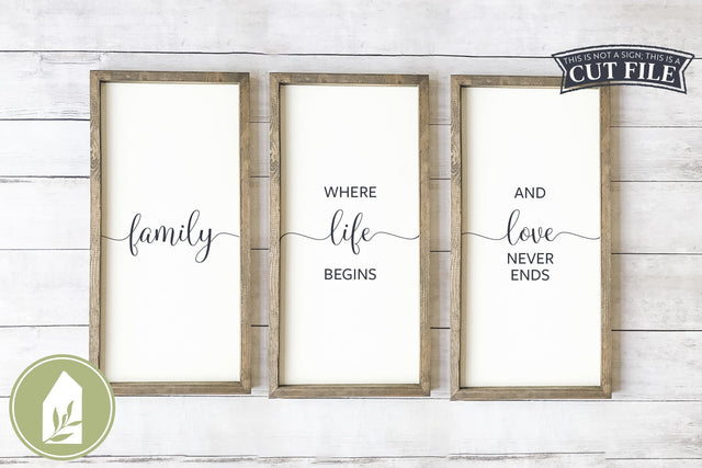 Family Where Life Begins | Farmhouse Wood Sign SVG SVG LilleJuniper 