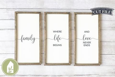 Family Where Life Begins | Farmhouse Wood Sign SVG SVG LilleJuniper 