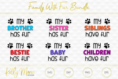 Family With Fur SVG Cut File Bundle Kelly Maree Design