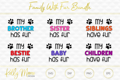 Family With Fur SVG Cut File Bundle Kelly Maree Design 
