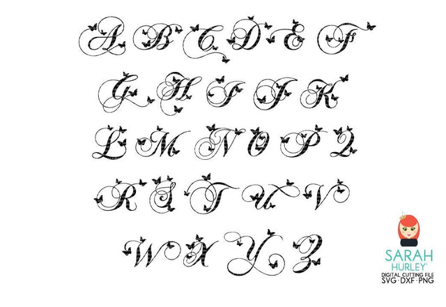 Fancy Butterfly Monogram SVG Sarah Hurley 
