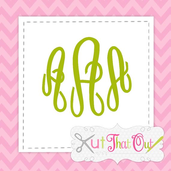 Fancy Circle Monogram SVG DXF Font Cut File SVG Kut That Out 