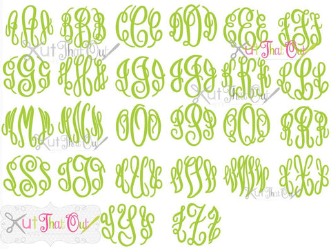 Fancy Circle Monogram SVG DXF Font Cut File SVG Kut That Out 