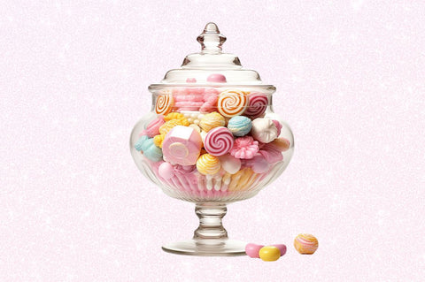 Fancy Clear Glass Candy Jar Clipart Sublimation Regulrcrative 