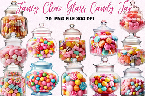 Fancy Clear Glass Candy Jar Clipart Sublimation Regulrcrative 