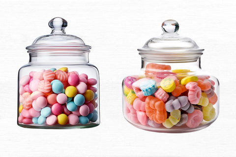 Fancy Clear Glass Candy Jar Clipart Sublimation Regulrcrative 