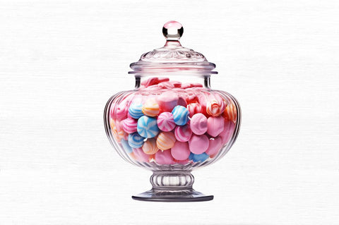 Fancy Clear Glass Candy Jar Clipart Sublimation Regulrcrative 