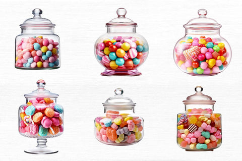 Fancy Clear Glass Candy Jar Clipart Sublimation Regulrcrative 