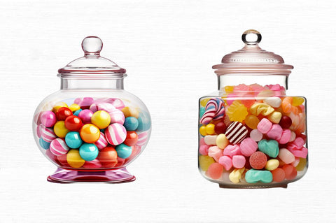 Fancy Clear Glass Candy Jar Clipart Sublimation Regulrcrative 