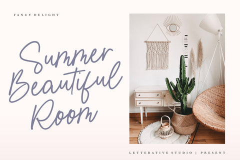 Fancy Delight Monoline Handdraw Font Font Letterative 