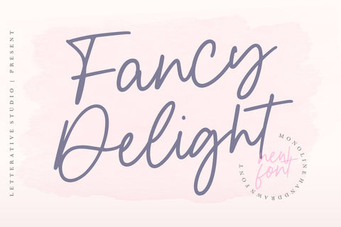 Fancy Delight Monoline Handdraw Font Font Letterative 