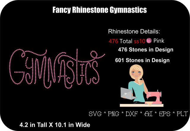 Fancy Gymnastics Rhinestone | Rhinestone SVG | Gymnastics SVG SVG MissMarysEmbroidery 