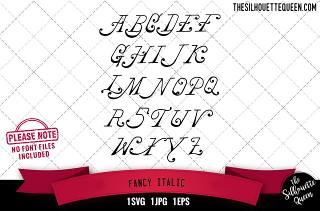Fancy Italic alphabets - ABC letters SVG Loveleen Kaur 