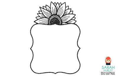 Fancy Label Sunflower Frame SVG Sarah Hurley 