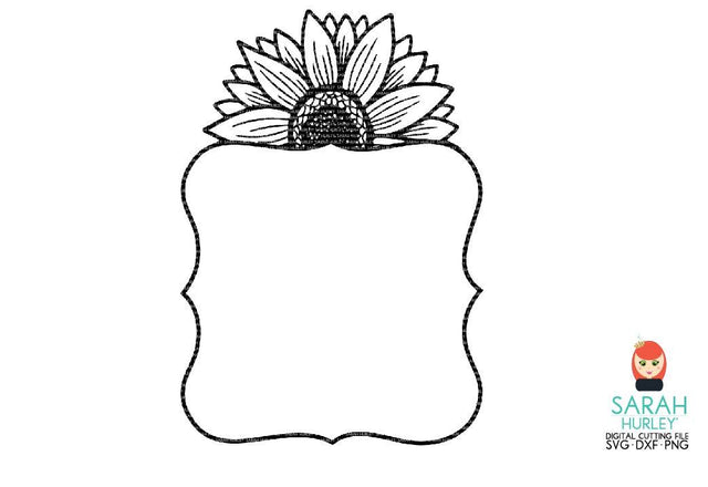 Fancy Label Sunflower Frame SVG Sarah Hurley 