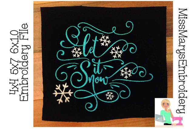 Fancy Let It Snow Embroidery Embroidery/Applique MissMarysEmbroidery 