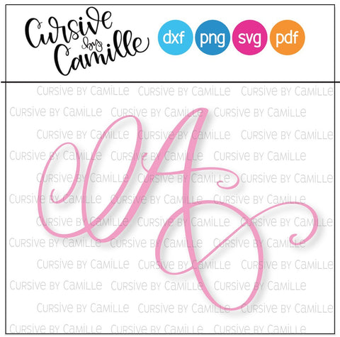 Fancy Monogram A Hand Lettered Calligraphy Cut File SVG Cursive by Camille 