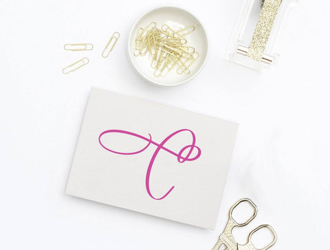 Fancy Monogram C Hand Lettered Calligraphy Cut File SVG Cursive by Camille 