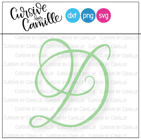 Fancy Monogram D Hand Lettered Calligraphy Cut File SVG Cursive by Camille 
