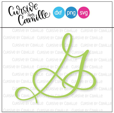 Fancy Monogram G Hand Lettered Calligraphy Cut File SVG Cursive by Camille 