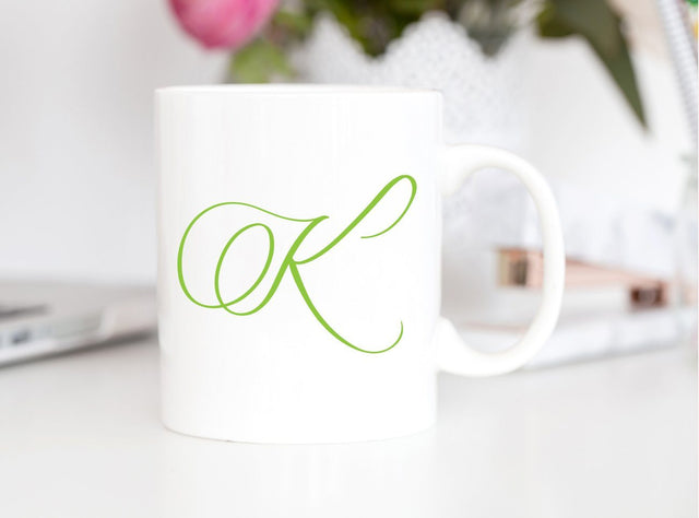 Fancy Monogram K Hand Lettered Calligraphy Cut File SVG Cursive by Camille 