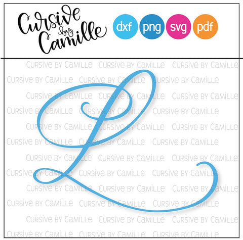 Fancy Monogram L Hand Lettered Calligraphy Cut File SVG Cursive by Camille 