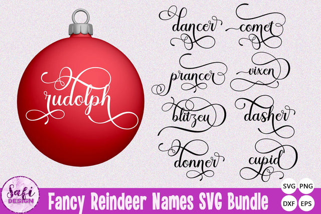Fancy Reindeer Names SVG Bundle SVG Safi Design 