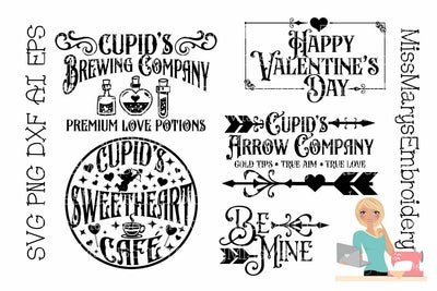 Fancy Valentine's Day SVG Bundle | Cupid SVG | Valentine Signs SVG | Cutting File SVG MissMarysEmbroidery 