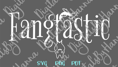 Fangtastic Sign Happy Halloween Bat Print and Cut SVG Digitals by Hanna 