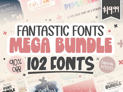 Fantastic Fonts Mega Bundle Bundle So Fontsy Design Shop 