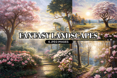 Fantasy Background Papers, Pink Floral Digital Paper Sublimation BijouBay 