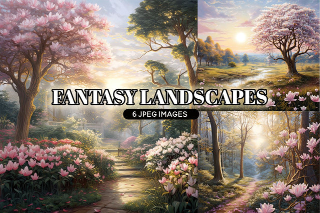 Fantasy Background Papers, Pink Floral Digital Paper Sublimation BijouBay 