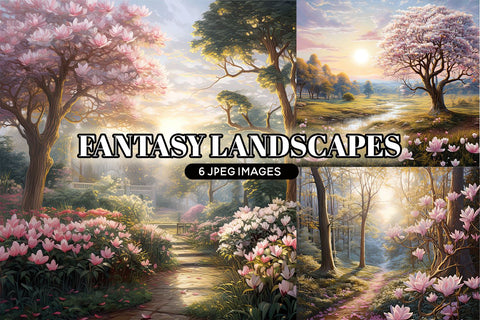 Fantasy Background Papers, Pink Floral Digital Paper Sublimation BijouBay 