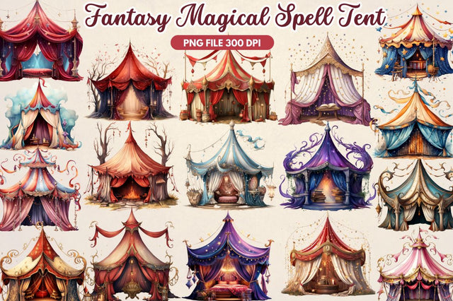 Fantasy Magical Spell Tent Clipart Sublimation Regulrcrative 