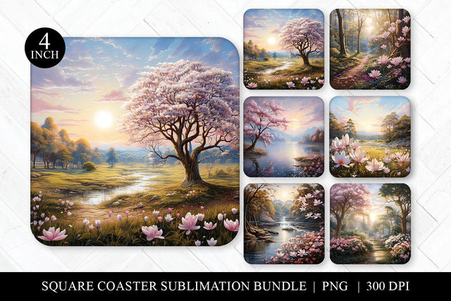 Fantasy Square Coaster Png, Sublimation Square Coasters Sublimation BijouBay 