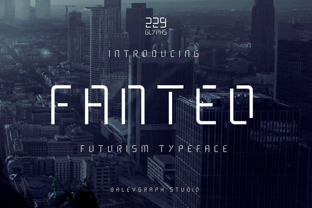 Fanteo Futuristic Typeface Font Balevgraph Studio 