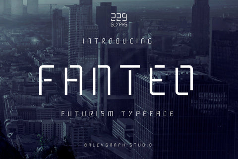 Fanteo Futuristic Typeface Font Balevgraph Studio 