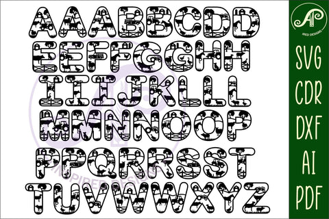 Farm alphabet set. 2 layer letters SVG 47 letters vector file ai, cdr, dxf and pdf instant download digital design Farming theme SVG APInspireddesigns 