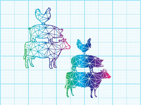 Farm animal Geomatical Print SVG Johan Ru designs 