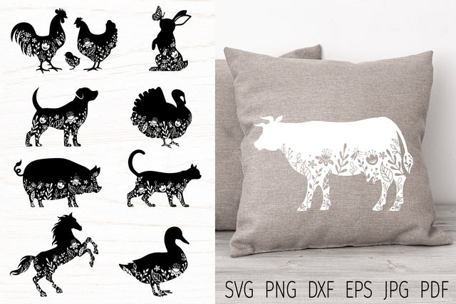 Farm animal svg bundle, farm animal silhouette SVG Digital Rainbow Shop 