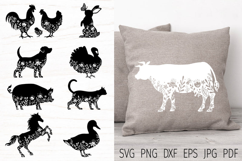 Farm animal svg bundle, farm animal silhouette SVG Digital Rainbow Shop 