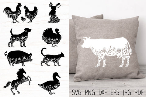Farm animal svg bundle, farm animal silhouette SVG Digital Rainbow Shop 