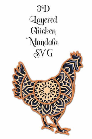Farm Animal SVG Layered Mandala Bundle - 5 designs, Cow, Chicken, Pig, Horse, Duck SVG Digital Honeybee 