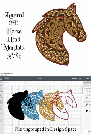 Farm Animal SVG Layered Mandala Bundle - 5 designs, Cow, Chicken, Pig, Horse, Duck SVG Digital Honeybee 