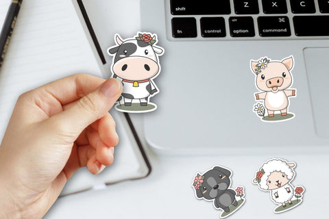 Farm Animals Characters Printable Stickers Design Sublimation dadan_pm 