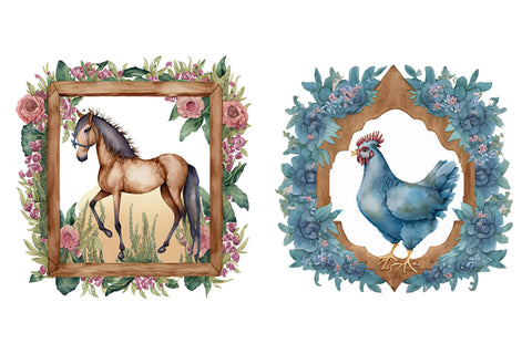 Farm Animals Light Blue Sublimation Sublimation Creativeart88 