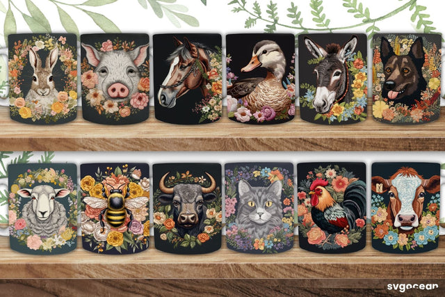 Farm Animals Mug | Embroidery | Sublimation SVG SvgOcean 